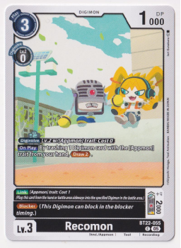 Recomon : BT22-055 CYBER EDEN - Digimon Card Game Single Card