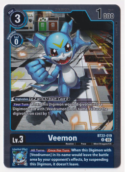 Veemon : BT22-019 CYBER EDEN - Digimon Card Game Single Card