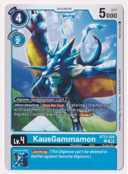 KausGammamon : BT22-020 CYBER EDEN - Digimon Card Game Single Card