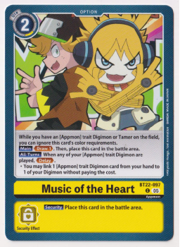 Music of the Heart : BT22-097 CYBER EDEN - Digimon Card Game Single Card
