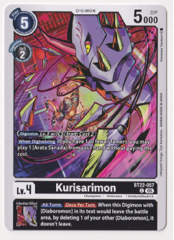 Kurisarimon : BT22-057 CYBER EDEN - Digimon Card Game Single Card