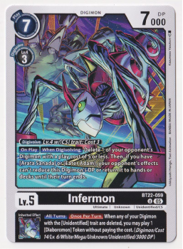 Infermon : BT22-059 CYBER EDEN - Digimon Card Game Single Card
