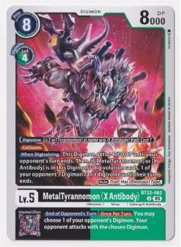 MetalTyrannomon (X Antibody) : BT22-062 CYBER EDEN - Digimon Card Game Single Card