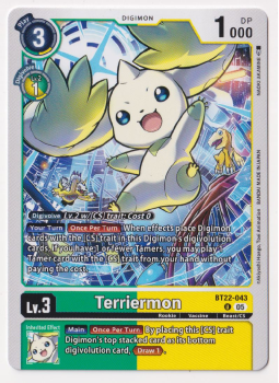 Terriermon : BT22-043 CYBER EDEN - Digimon Card Game Single Card