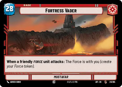 Fortress Vader - Mustafar single card from Star Wars Unlimited