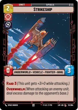 Strikeship single card from Star Wars Unlimited