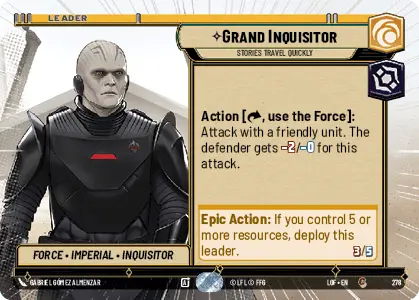 Grand Inquisitor - Stories Travel Quickly (HYPERSPACE) single card from Star Wars Unlimited