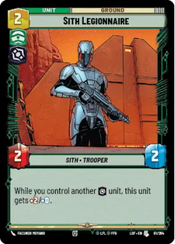 Sith Legionnaire single card from Star Wars Unlimited