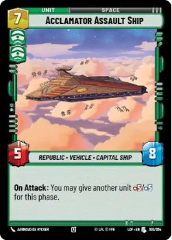 Acclamator Assault Ship single card from Star Wars Unlimited