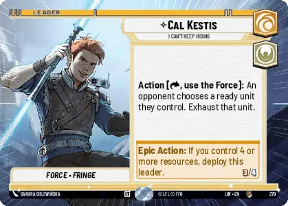 Cal Kestis - I Can't Keep Hiding (HYPERSPACE) single card from Star Wars Unlimited