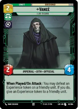 Vaneé - I Live to Serve single card from Star Wars Unlimited