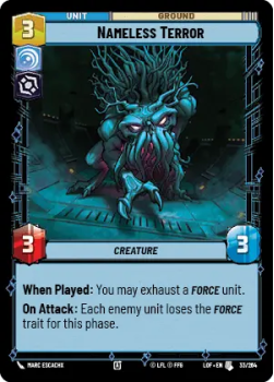 Nameless Terror single card from Star Wars Unlimited