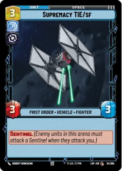Supremacy TIE/sf single card from Star Wars Unlimited