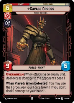 Savage Opress - Imbued With Hate single card from Star Wars Unlimited