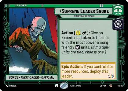 Supreme Leader Snoke - In the Seat of Power single card from Star Wars Unlimited