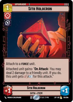 Sith Holocron single card from Star Wars Unlimited