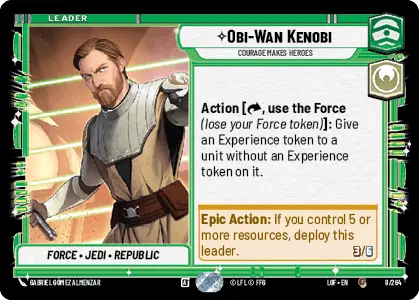 Obi-Wan Kenobi - Courage Makes Heroes single card from Star Wars Unlimited