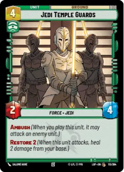 Jedi Temple Guards single card from Star Wars Unlimited
