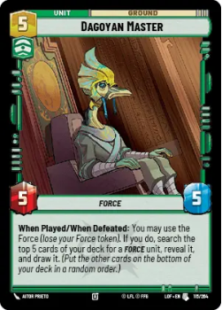 Dagoyan Master single card from Star Wars Unlimited