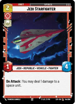 Jedi Starfighter single card from Star Wars Unlimited