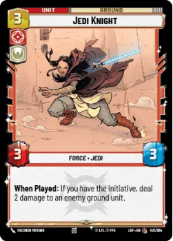 Jedi Knight single card from Star Wars Unlimited