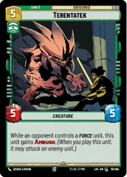Terentatek single card from Star Wars Unlimited