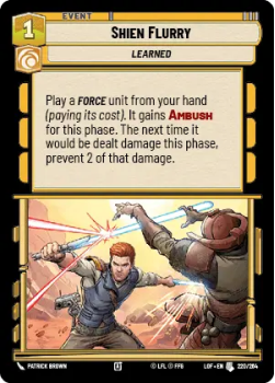 Shien Flurry single card from Star Wars Unlimited