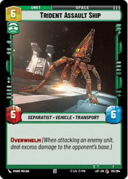 Trident Assault Ship single card from Star Wars Unlimited