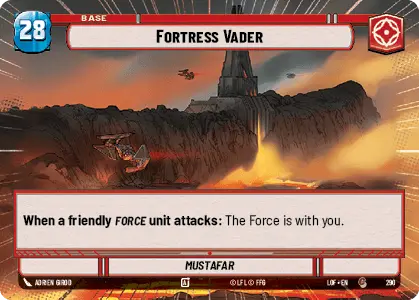 Fortress Vader - Mustafar (HYPERSPACE) single card from Star Wars Unlimited