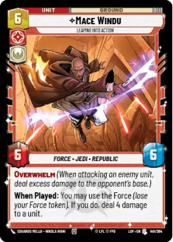 Mace Windu - Leaping into Action single card from Star Wars Unlimited