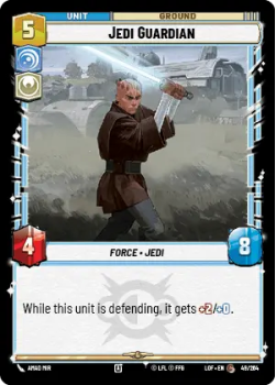 Jedi Guardian single card from Star Wars Unlimited