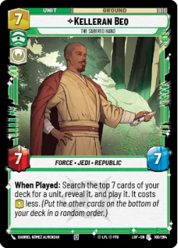 Kelleran Beq - The Sabered Hand single card from Star Wars Unlimited