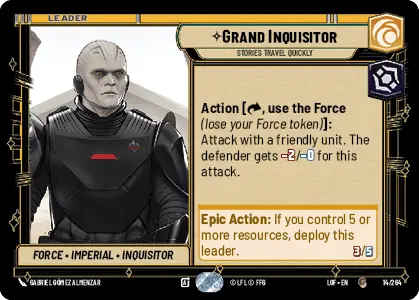 Grand Inquisitor - Stories Travel Quickly single card from Star Wars Unlimited