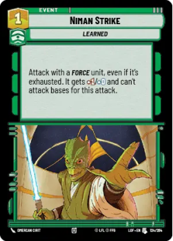 Niman Strike single card from Star Wars Unlimited