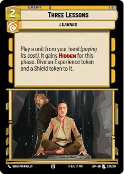 Three Lessons single card from Star Wars Unlimited