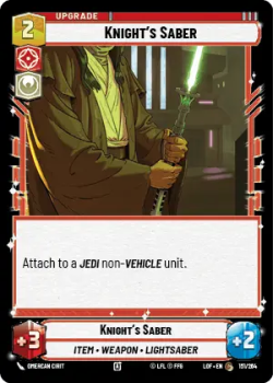 Knight's Saber single card from Star Wars Unlimited