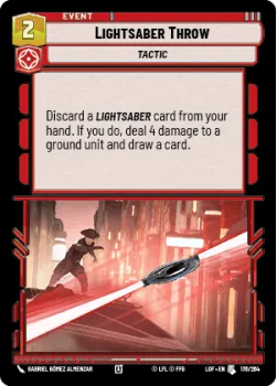 Lightsaber Throw single card from Star Wars Unlimited