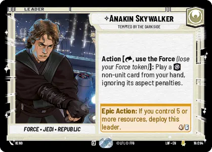 Anakin Skywalker - Tempted by the Dark Side single card from Star Wars Unlimited