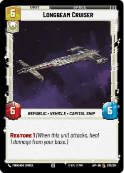 Longbeam Cruiser single card from Star Wars Unlimited