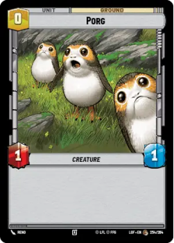Porg single card from Star Wars Unlimited
