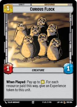 Curious Flock single card from Star Wars Unlimited