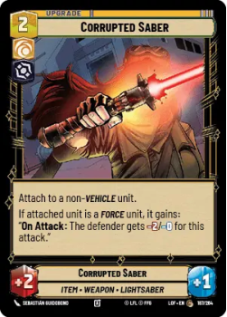 Corrupted Saber single card from Star Wars Unlimited