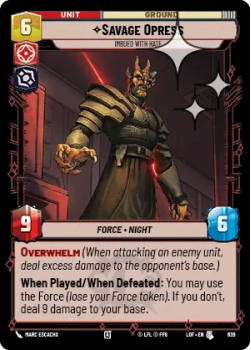 Savage Opress - Imbued With Hate (FOIL) single card from Star Wars Unlimited