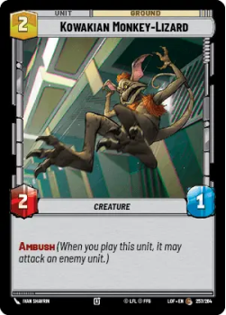 Kowakian Monkey-Lizard single card from Star Wars Unlimited