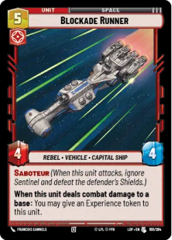 Blockade Runner single card from Star Wars Unlimited