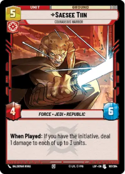 Saesee Tiin - Courageous Warrior single card from Star Wars Unlimited