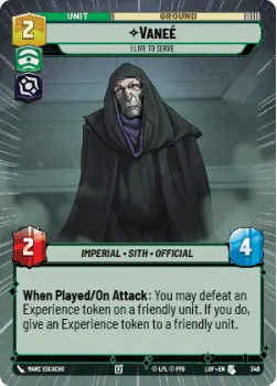 Vaneé - I Live to Serve (HYPERSPACE) single card from Star Wars Unlimited