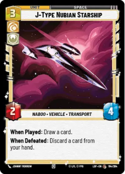 J-Type Nubian Starship single card from Star Wars Unlimited