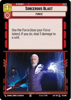 Sorcerous Blast single card from Star Wars Unlimited