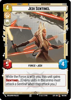 Jedi Sentinel single card from Star Wars Unlimited